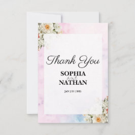 Blush Floral Wedding Danke Karte