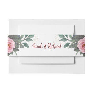 Blush Floral Wedding Einladungsbanderole