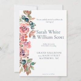 Blush Floral Wedding Invitation  Einladung