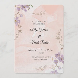Blush Floral Wedding Invitation – Elegant Template Einladung