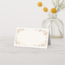 Blush Floral Wedding Place Card 