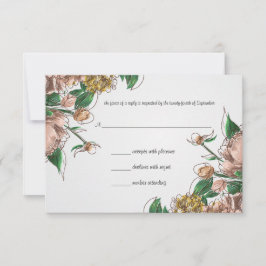 Blush Floral Wedding RSVP Response Card