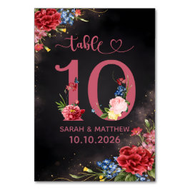 Blush Floral Wedding Table Number  10 Card Tischnummer
