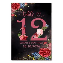 Blush Floral Wedding Table Number  12 Card Tischnummer
