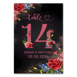 Blush Floral Wedding Table Number 14 Card Tischnummer