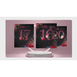 Blush Floral Wedding Table Number 20 Card Tischnummer