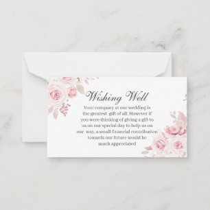 Blush Floral Wedding Wunschkarte Mitteilungskarte