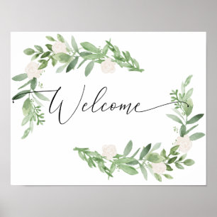 blush Floral Welcome Sign - wedding shower Poster