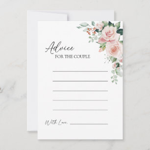Blush Floral White Wedding Advice Card Hinweiskarte