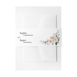 Blush Floral White Weditation Bauchband Einladungsbanderole