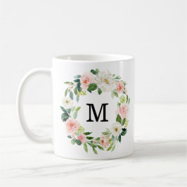 Blush Florals | Floral Wreath Monogramm Kaffeetasse
