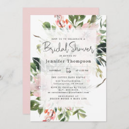 Blush Florals & Greenery Brautparty Einladung
