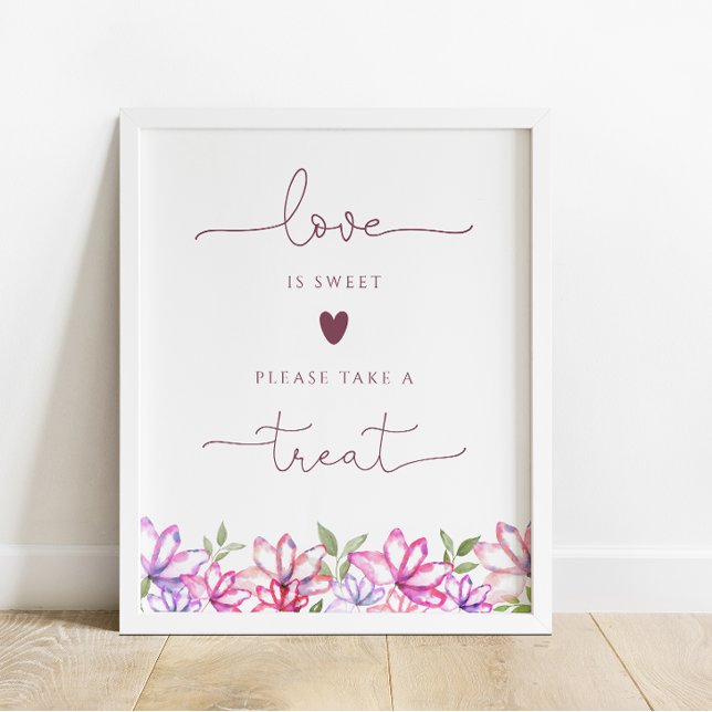 Blush Florals Liebe ist Sweet Leckerei Sign Poster (Von Creator hochgeladen)