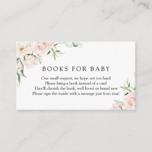 Blush Florals und Grünbücher für Baby Enclosur Begleitkarte