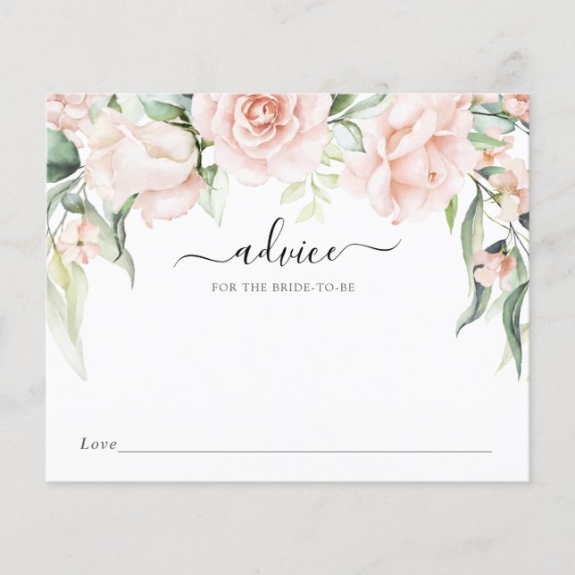 Blush Florals und Grüne Beratung für die Braut (Vorderseite)