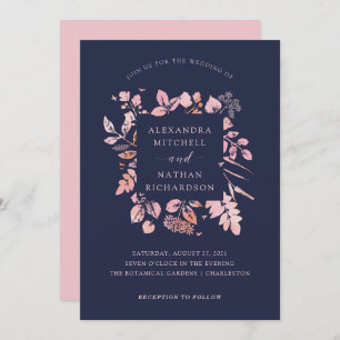 Blush Foliage   Hochzeit Einladung