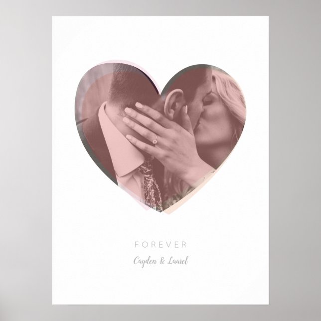 Blush Forever Heart Liebe Custom Foto Print Poster (Vorne)