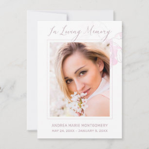 Blush Foto Beileid Dankeskarte