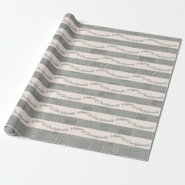 Blush Frohe Weihnachts-Hahnentrittmuster-Script Geschenkpapier