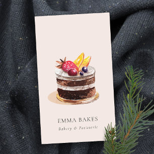 BLUSH FRUIT FLORAL CAKE PATISSERIE CUPCAKE BAKERIE VISITENKARTE