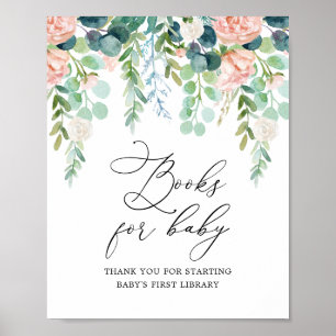 Blush Garden Baby Duschbücher für Babysignatur Poster