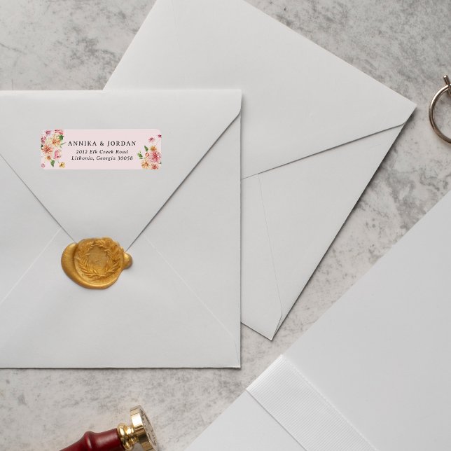 Blush Garden Blooms | Botanical Return Address (Von Creator hochgeladen)