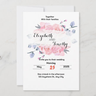 Blush Garden Romantik: Elegante Einladung zur Hoch