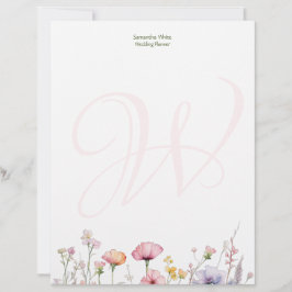 Blush Garden Watercolor Personalized Briefbogen