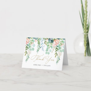 Blush Garden Wedding Dankeschön Card Dankeskarte