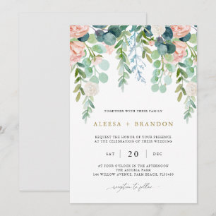 Blush Garden Wedding Einladung