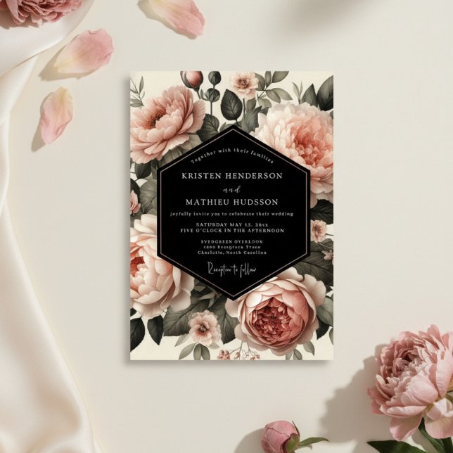 Blush-Garten-Blütenhochzeit Einladung (Von Creator hochgeladen)