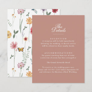 Blush-Garten-Hochzeitsdetailkarte Begleitkarte