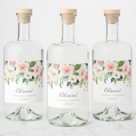 Blush-Gastgeschenk Hochzeit Alkoholflaschenetikett