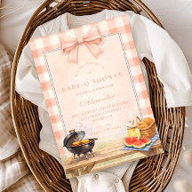 Blush Gingham Baby Q Baby Shower