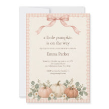 Blush Gingham Kleiner Kürbis Baby Shower