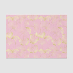 Blush Ginkgo Luxe – Gold Botanical auf Rosa (5) Seidenpapier