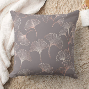 Blush Ginkgo Luxe – Goldene Botanik auf Schwarz (3 Kissen