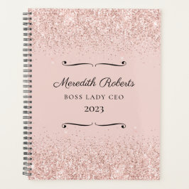 Blush Glitzer Boss Lady CEO Personalisiert 2022 Planer