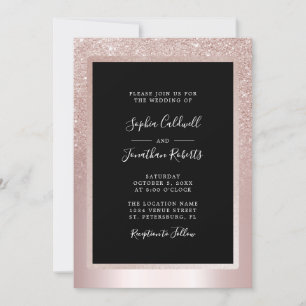 Blush Glitzer Foil All in one Wedding Einladung