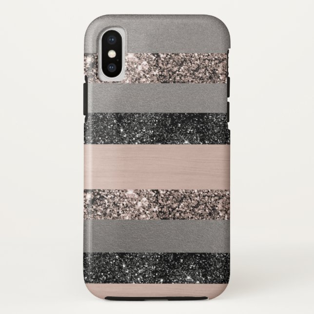 Blush Glitzer Glam Streifen #1 #gliny Case-Mate iPhone Hülle (Rückseite)