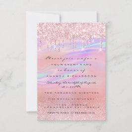 Blush Glitzer Tropfen Rose Blue Baby Dusche Feet Einladung