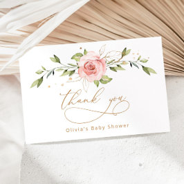 Blush gold Blumenbaby Dusche Danke Karte