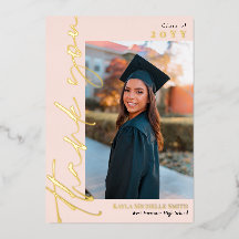 Blush Gold Calligraphy Foto Abschluss Vielen Dank