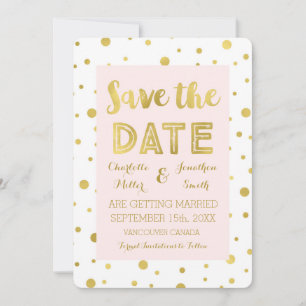 Blush Gold Confetti Wedding Foto Save the Date
