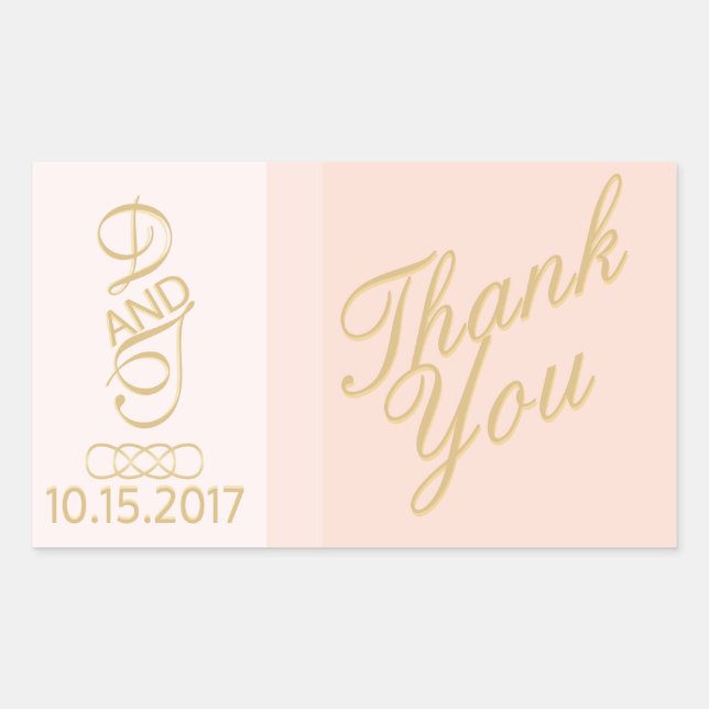 Blush Gold Danke Stickers (Vorderseite)