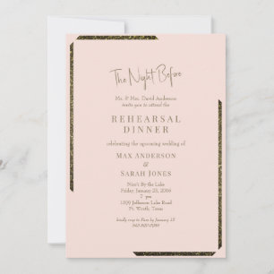 Blush & Gold dazzeln am Abend davor Einladung