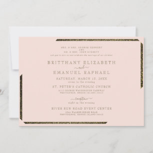 Blush & Gold Dazzling bei beiden Eltern Hochzeit Einladung