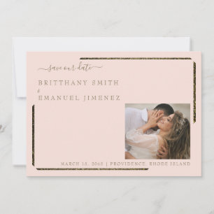Blush & Gold Dazzling Hochzeit Termin merken Einladung