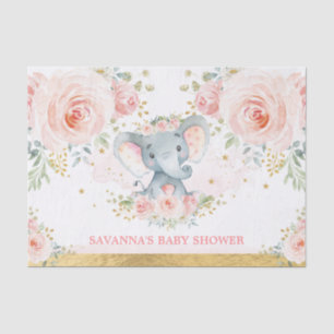 Blush Gold Elephant Girl Baby Duwer Favoriten Seidenpapier
