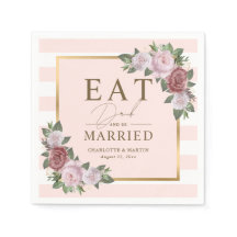 Blush Gold essen Drink und Verheiratete Blumenhoch